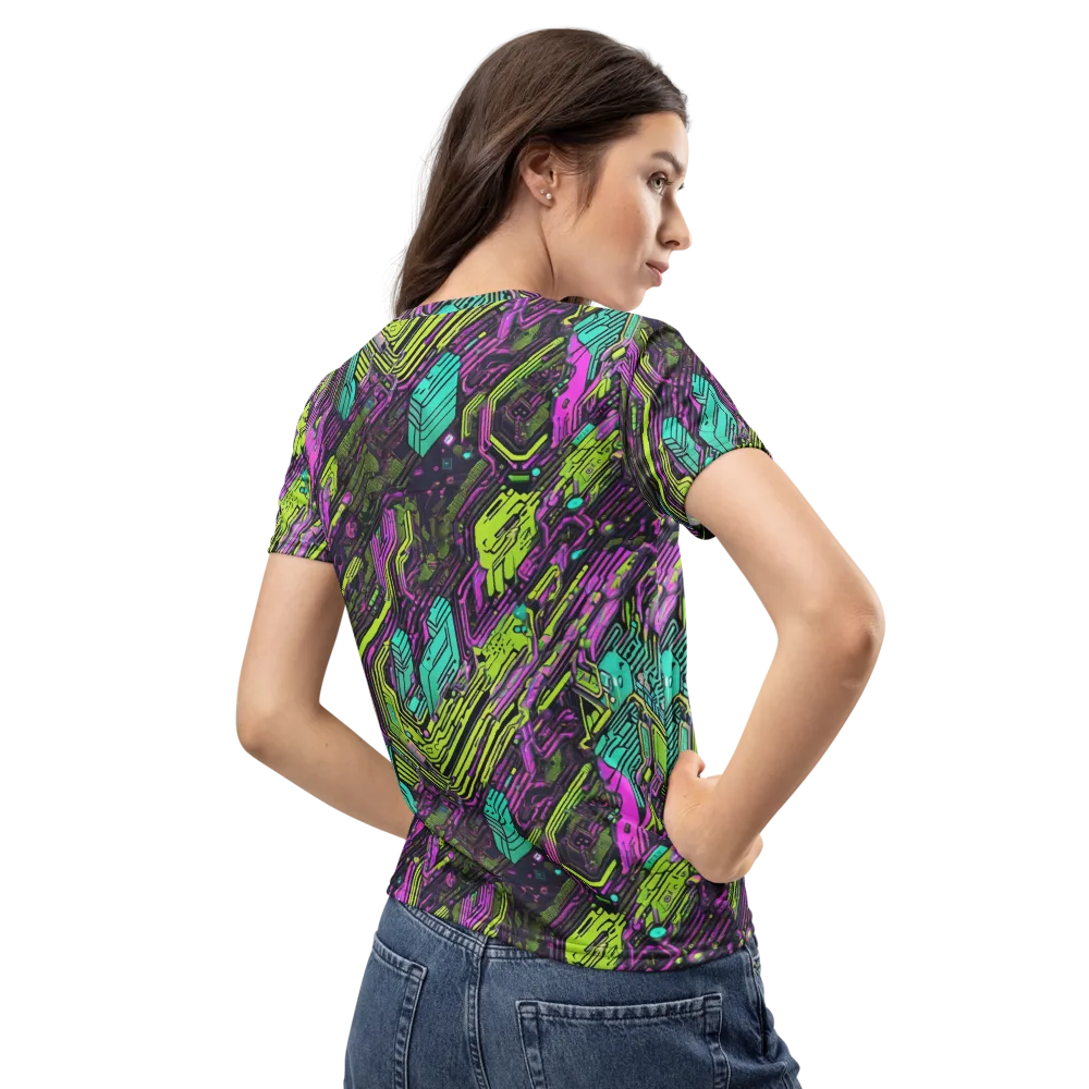 Chromatic Motherboard on Women's Crew Neck T-Shirt — Back