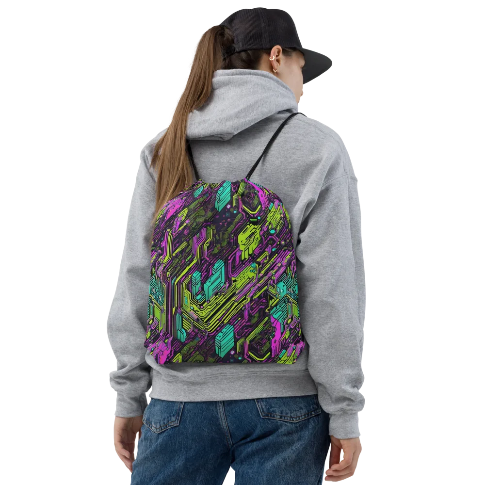 Chromatic Motherboard on Drawstring Bag — Front