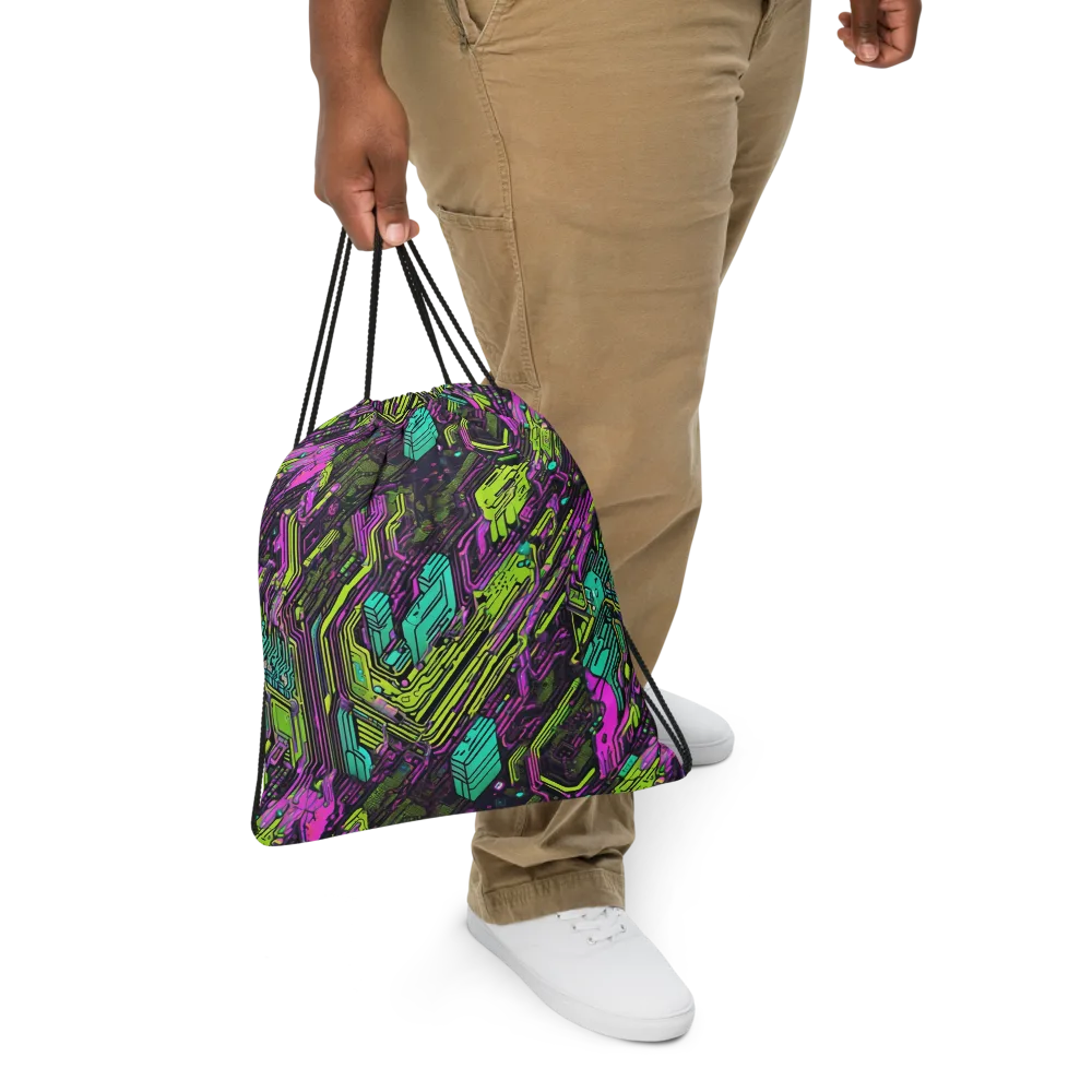Chromatic Motherboard on Drawstring Bag — Front