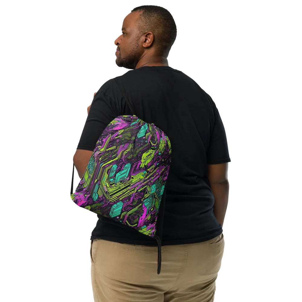 Chromatic Motherboard on Drawstring Bag — Front