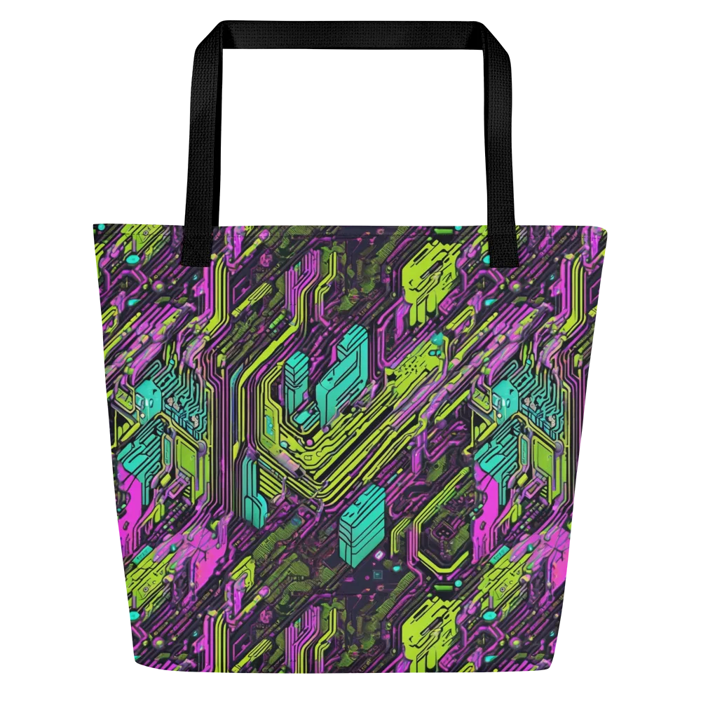 Chromatic Motherboard on Large Tote Bag W/ Pocket — Front