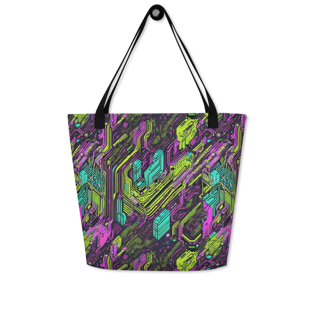 Chromatic Motherboard on Large Tote Bag W/ Pocket — Front