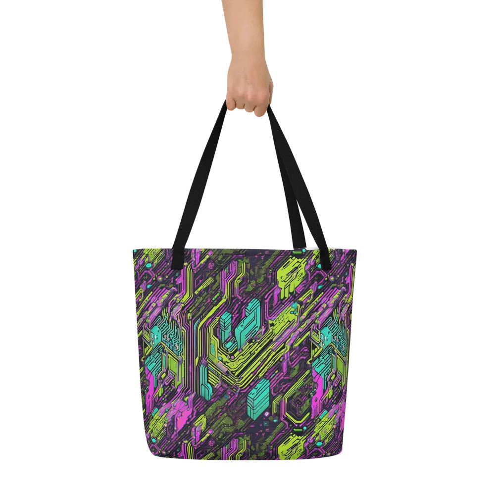 Chromatic Motherboard on Large Tote Bag W/ Pocket — Front