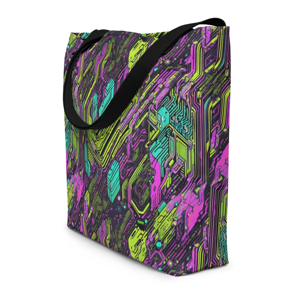 Chromatic Motherboard on Large Tote Bag W/ Pocket — Front