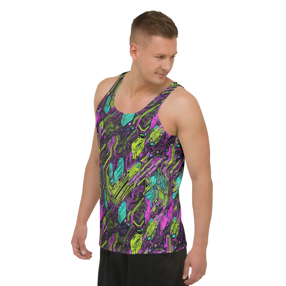 Chromatic Motherboard on Men's Tank Top — Left Front
