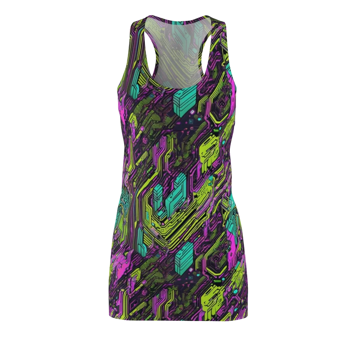Chromatic Motherboard on Racerback Dress — Front