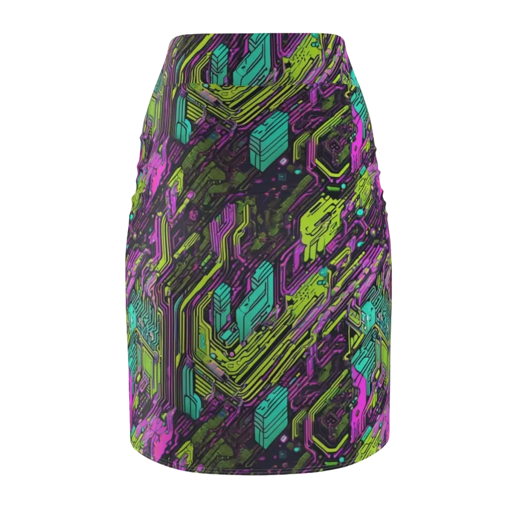 Chromatic Motherboard on Pencil Skirt — Back