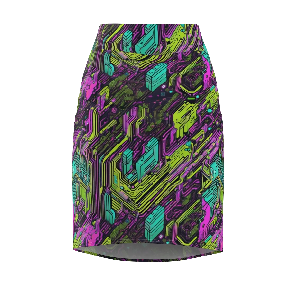 Chromatic Motherboard on Pencil Skirt — Front