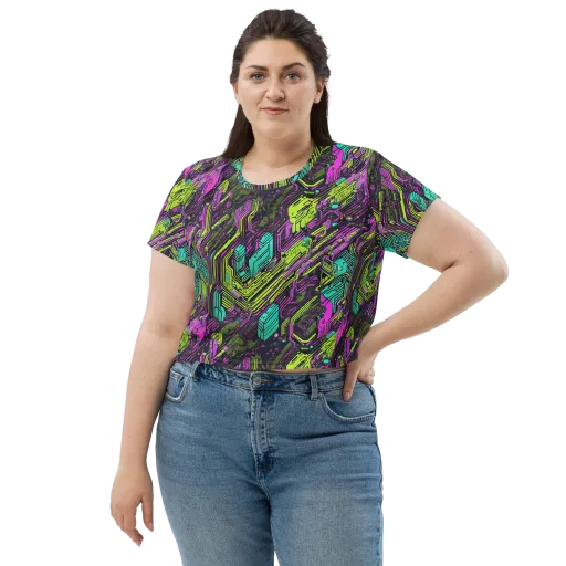 Chromatic Motherboard on a Crop Tee