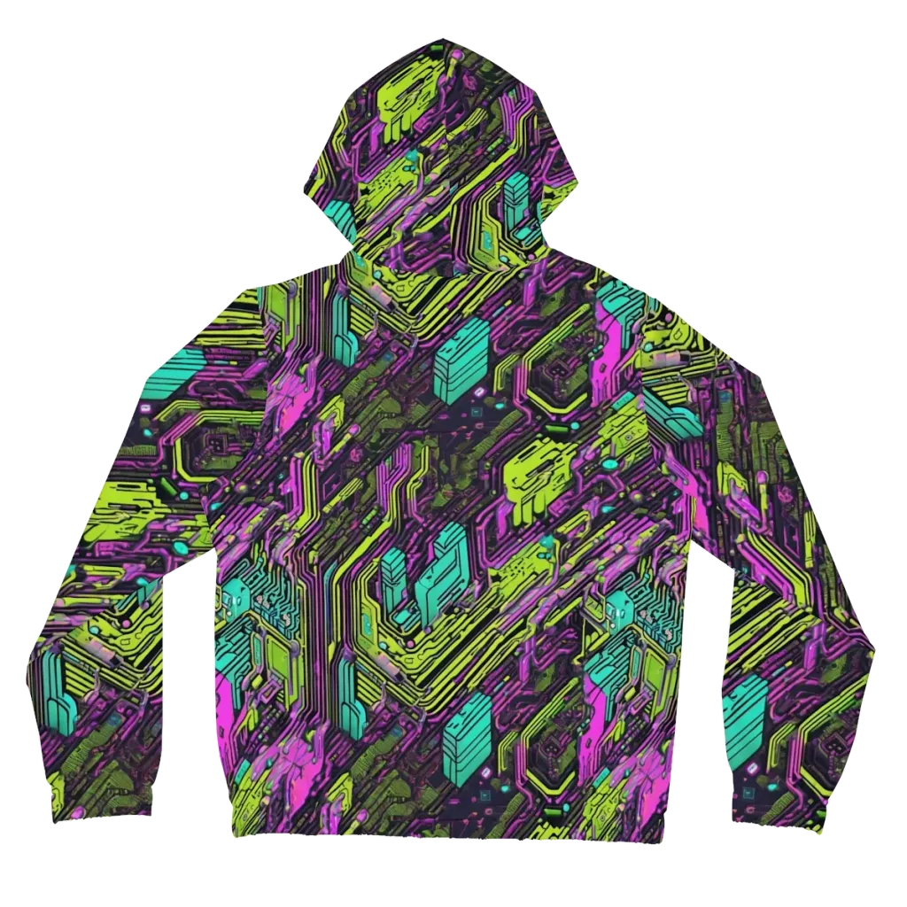 Chromatic Motherboard on Women's Full-Zip Hoodie — Back