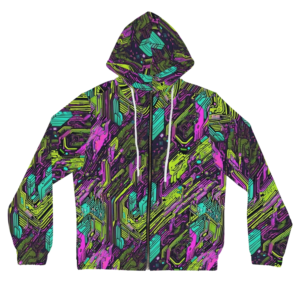 Chromatic Motherboard on Women's Full-Zip Hoodie — Front