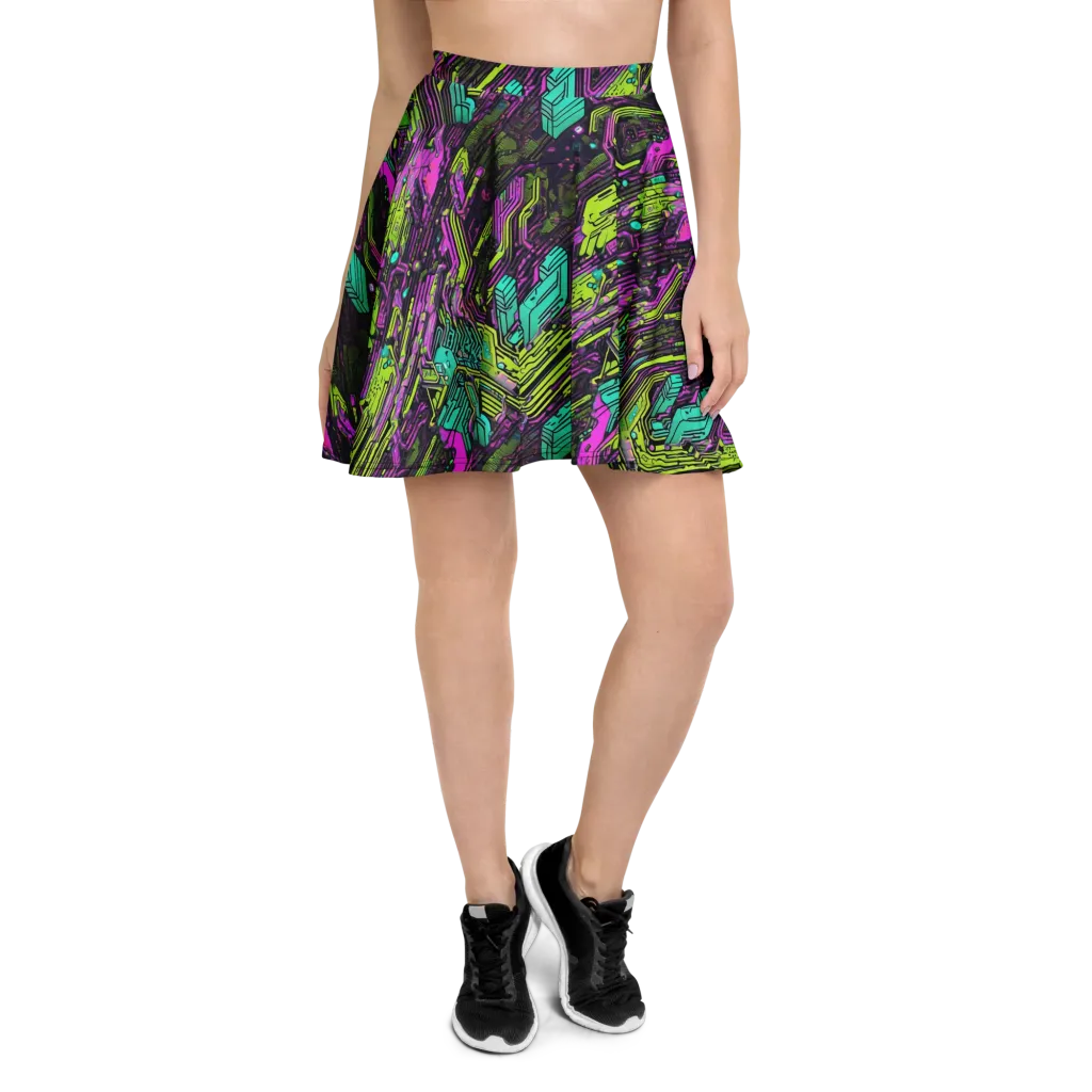 Chromatic Motherboard on Skater Skirt — Front