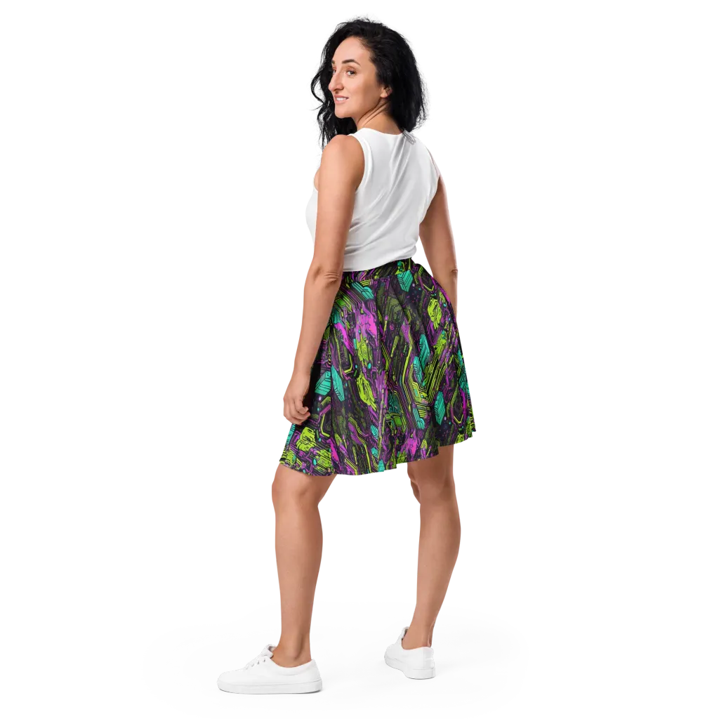 Chromatic Motherboard on Skater Skirt — Back