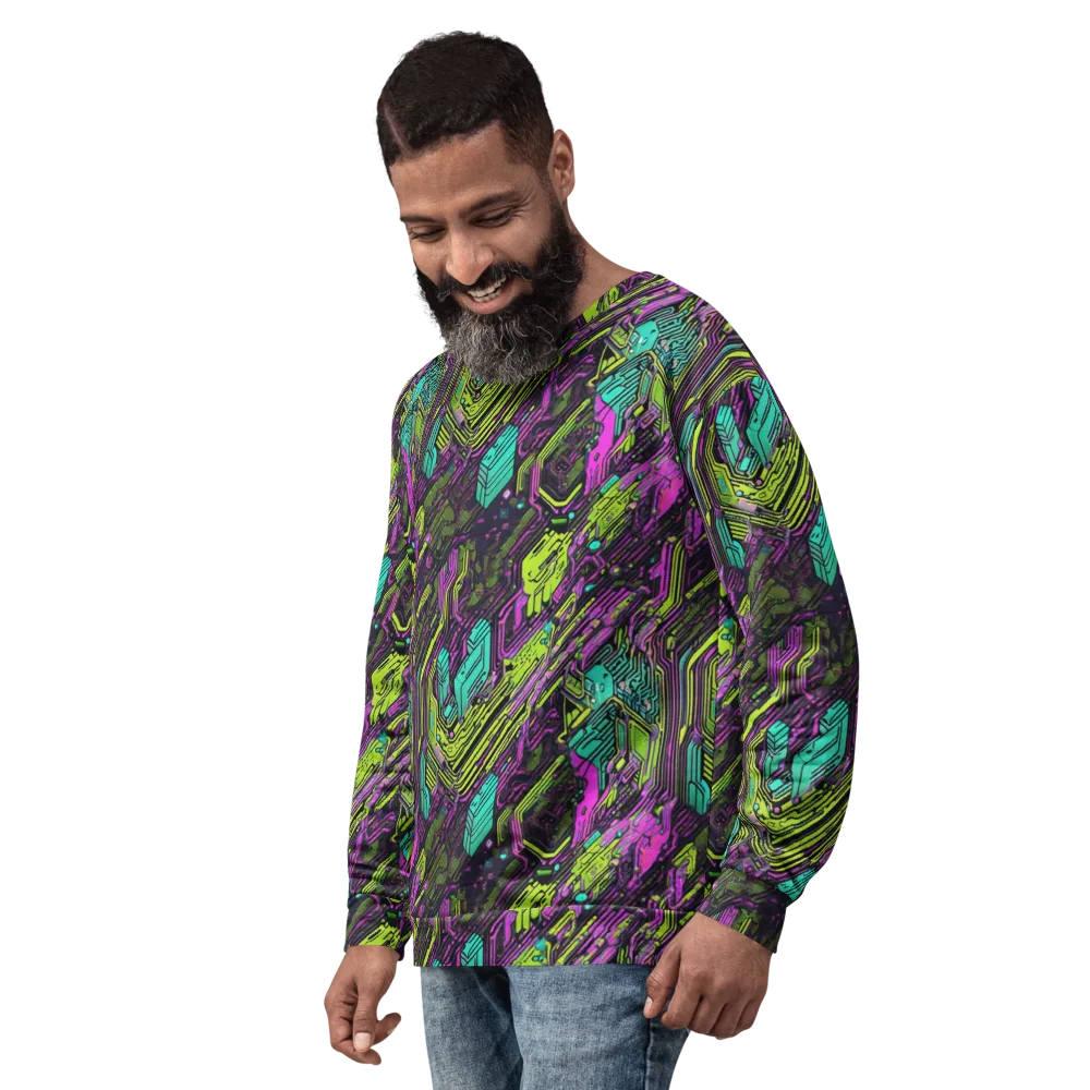 Chromatic Motherboard on Sweatshirt — Left Front