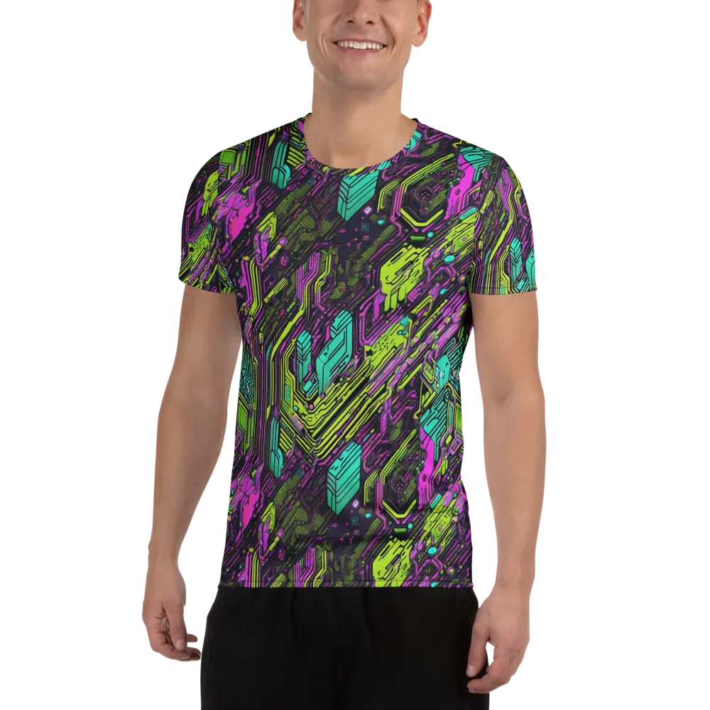 Chromatic Motherboard on Men's Athletic T-Shirt — Front