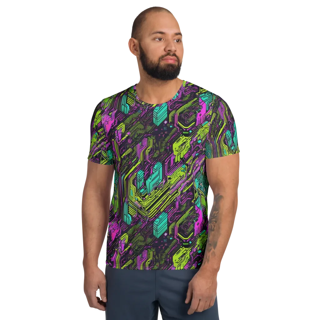 Chromatic Motherboard on Men's Athletic T-Shirt — Front