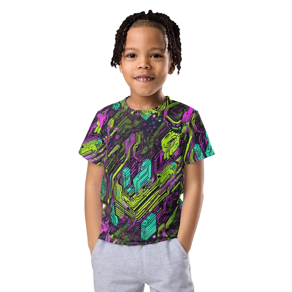 Chromatic Motherboard on Kids Crew Neck T-Shirt — Front