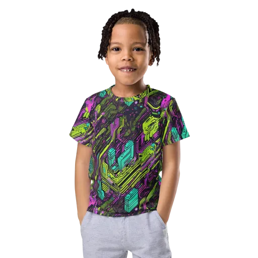 Chromatic Motherboard on a Kids Crew Neck T-Shirt