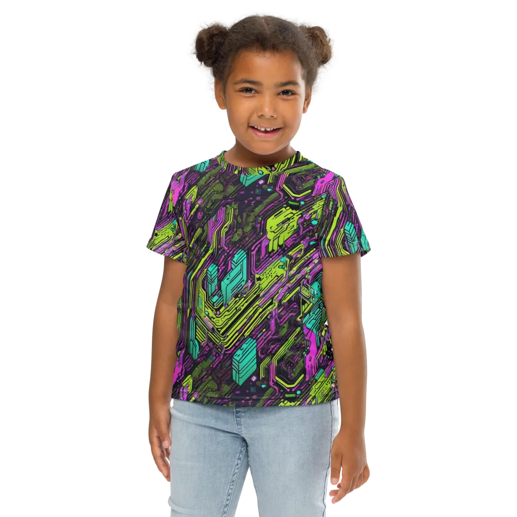Chromatic Motherboard on Kids Crew Neck T-Shirt — Front
