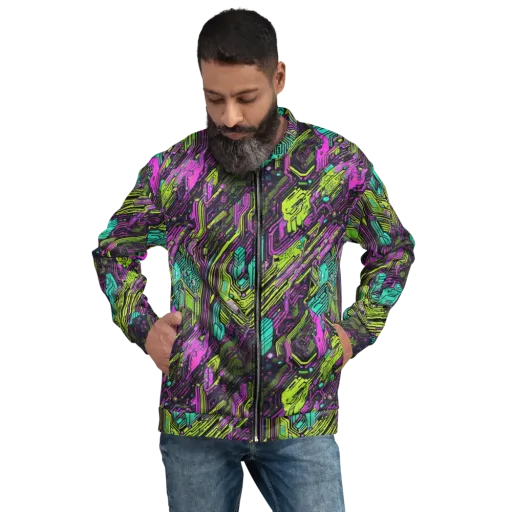 Chromatic Motherboard on a Bomber Jacket