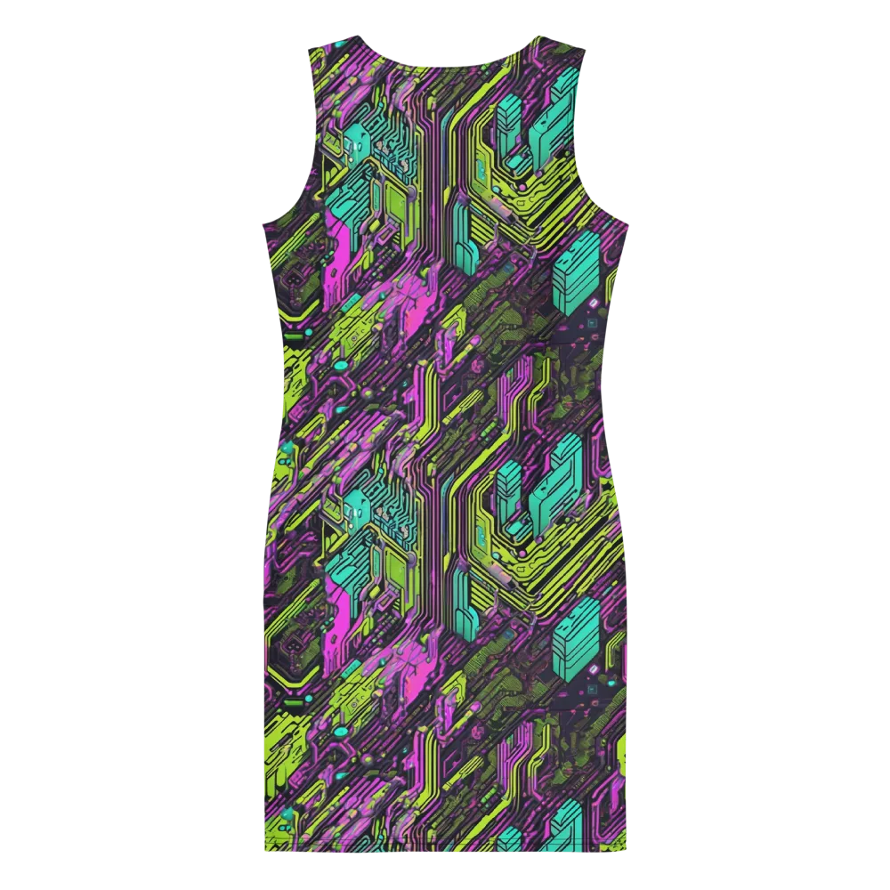 Chromatic Motherboard on Bodycon Dress — Back