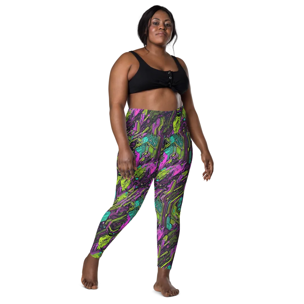 Chromatic Motherboard on Leggings with Pockets — Front