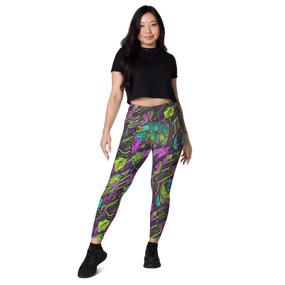 Chromatic Motherboard on Leggings with Pockets — Front