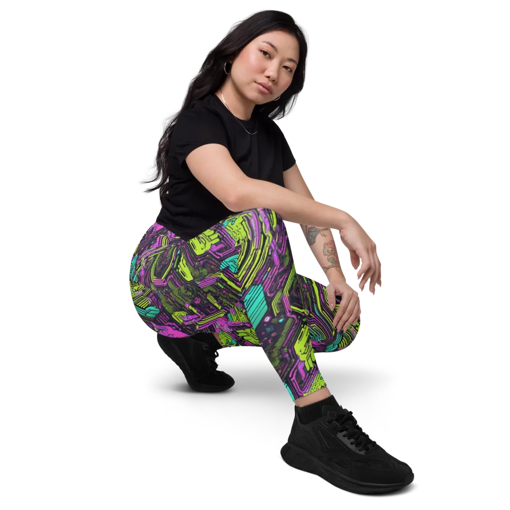 Chromatic Motherboard on Leggings with Pockets — Right Front