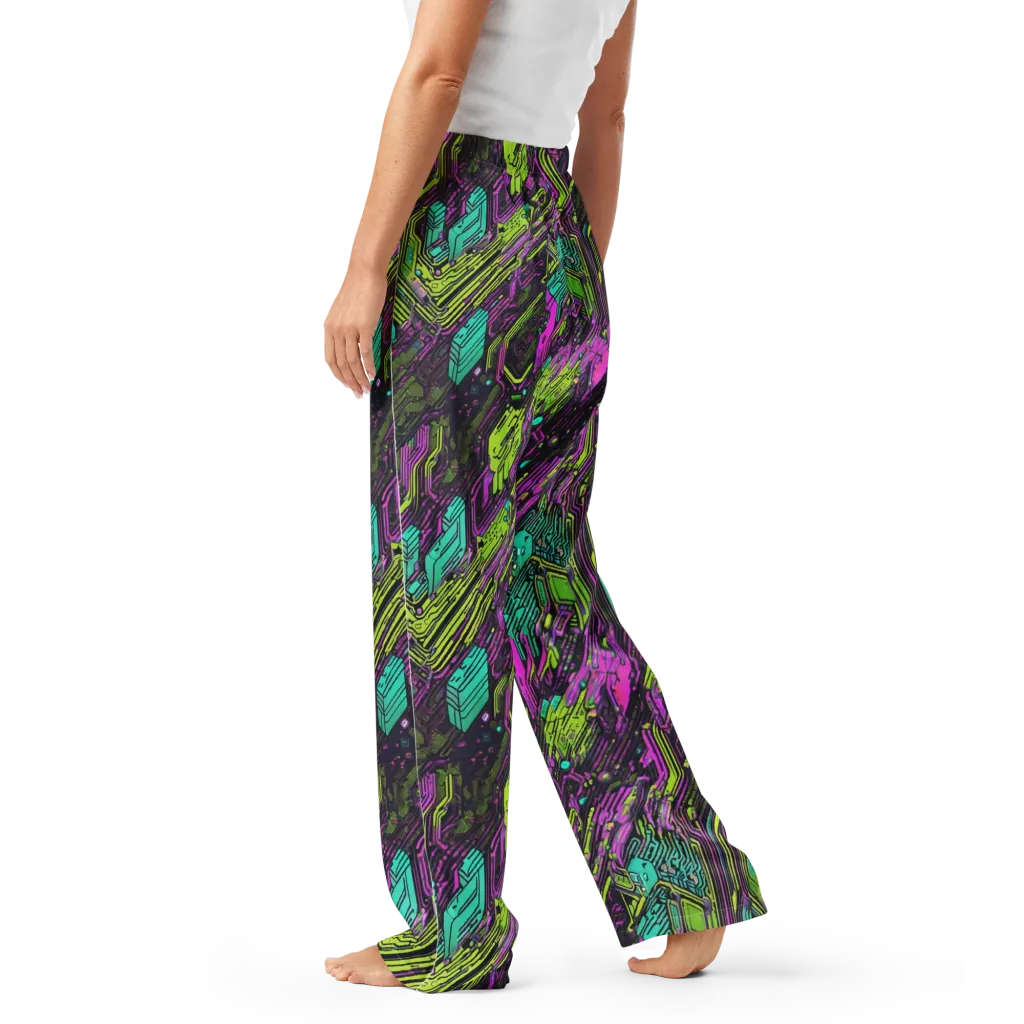 Chromatic Motherboard on Women's Pajama Pants — Left