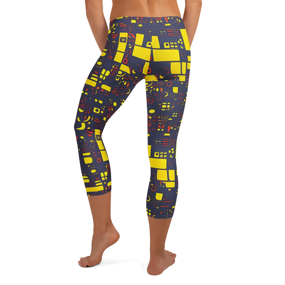 Indigo Voltage on Capri Leggings — Back