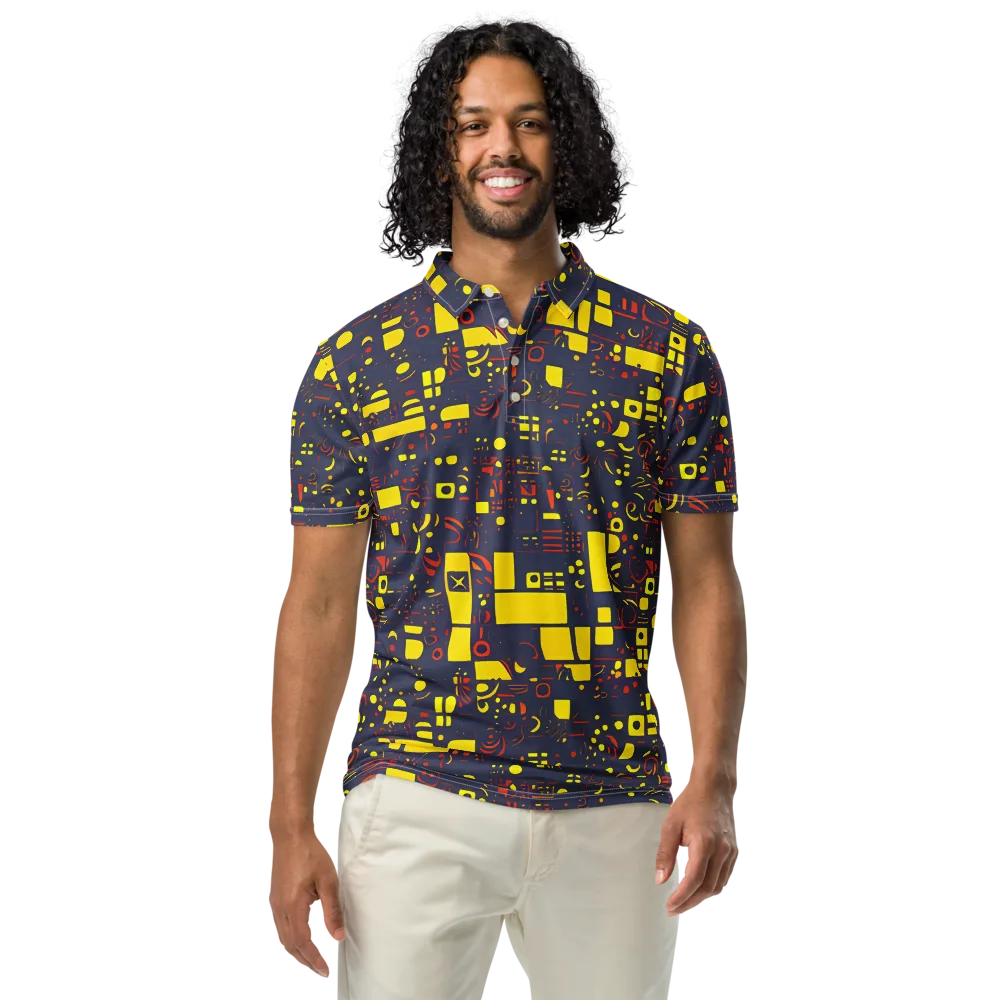 Indigo Voltage on Men's Slim Fit Polo Shirt — Front