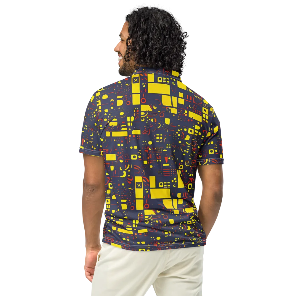 Indigo Voltage on Men's Slim Fit Polo Shirt — Back
