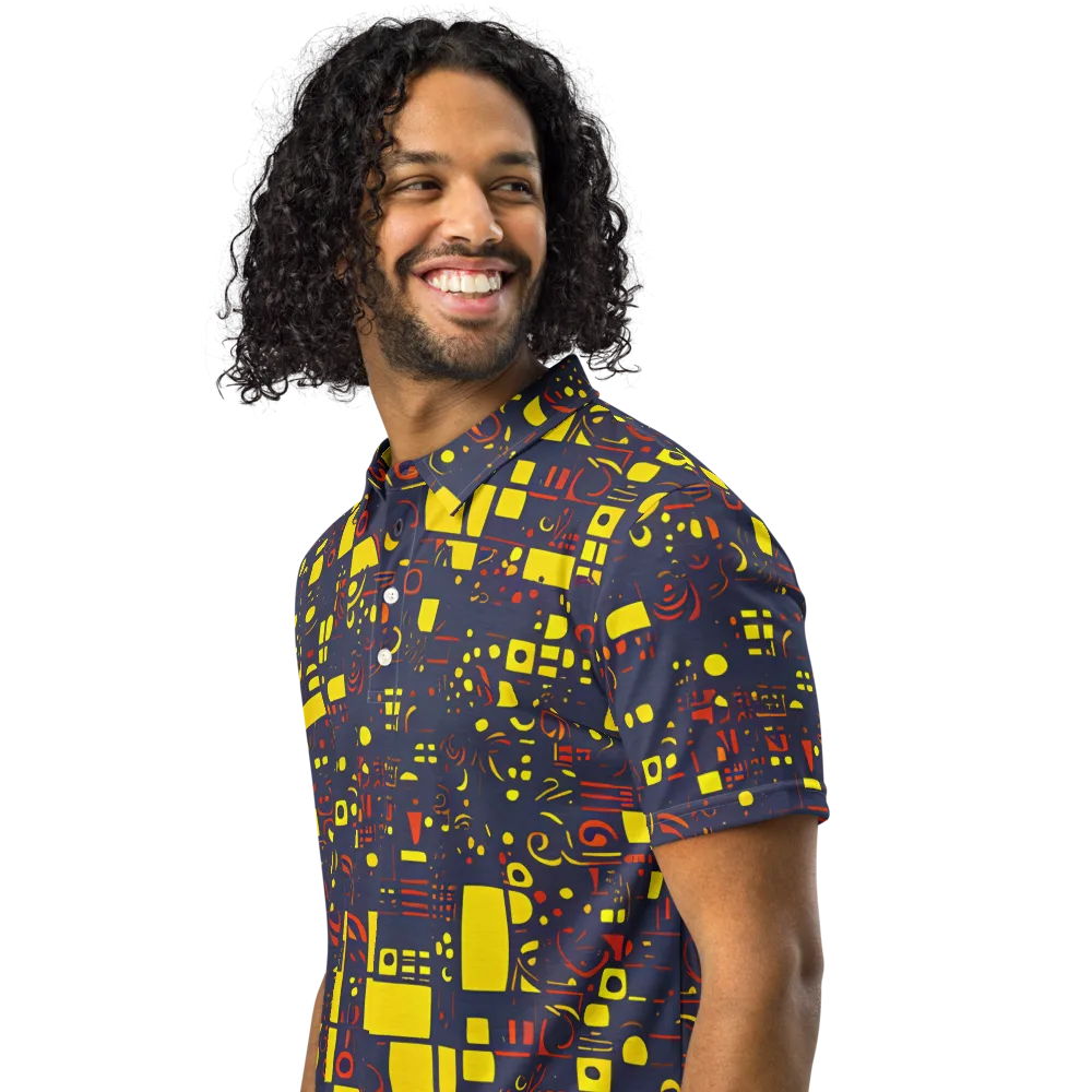 Indigo Voltage on Men's Slim Fit Polo Shirt — Left Front