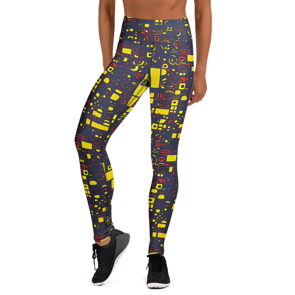 Indigo Voltage on Yoga Leggings — Front