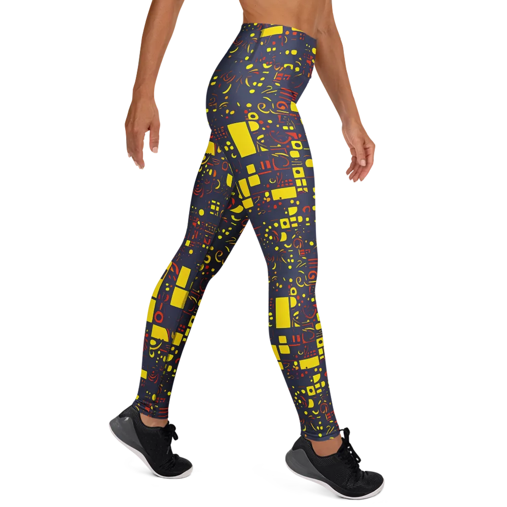 Indigo Voltage on Yoga Leggings — Right