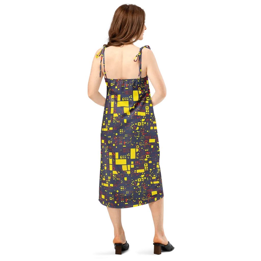 Indigo Voltage on Slip Dress — Back