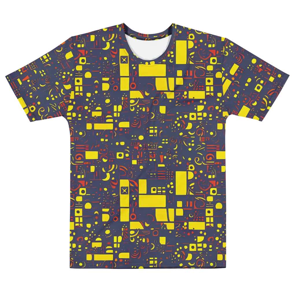Indigo Voltage on Men's Cotton Crew Neck T-Shirt — Front