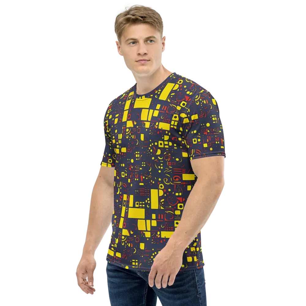 Indigo Voltage on Men's Crew Neck T-Shirt — Left