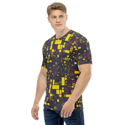 Indigo Voltage on a Men's Crew Neck T-Shirt