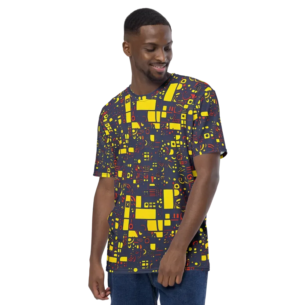 Indigo Voltage on Men's Crew Neck T-Shirt — Left