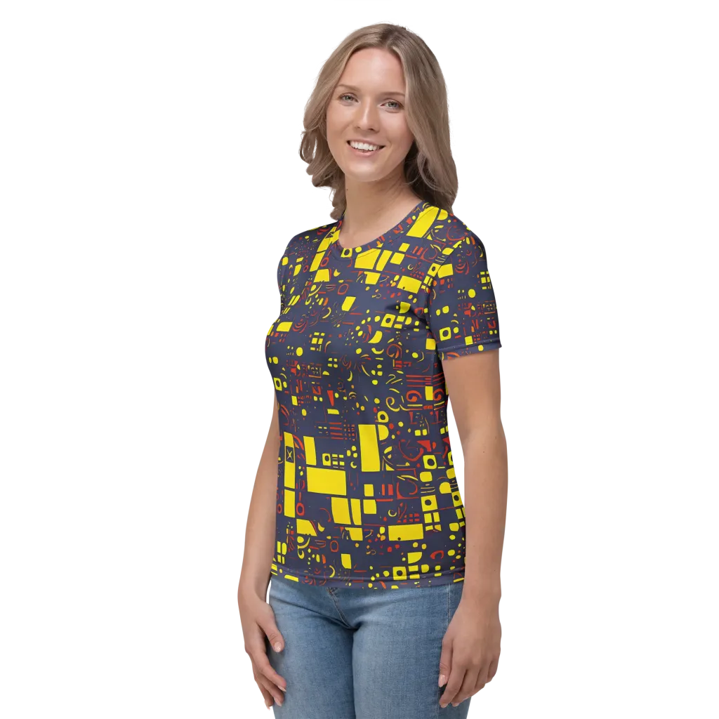 Indigo Voltage on Women's Crew Neck T-Shirt — Left