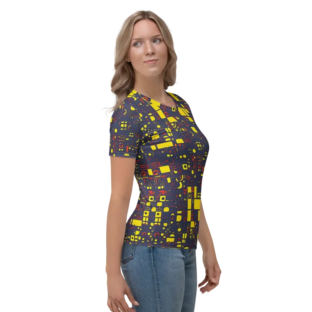 Indigo Voltage on Women's Crew Neck T-Shirt — Right