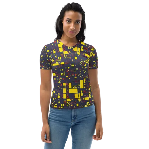 Indigo Voltage on a Women's Crew Neck T-Shirt