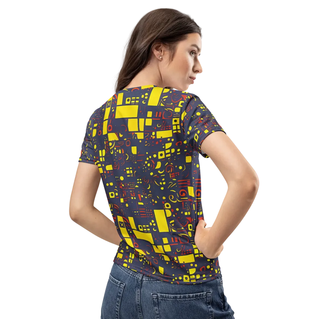 Indigo Voltage on Women's Crew Neck T-Shirt — Back