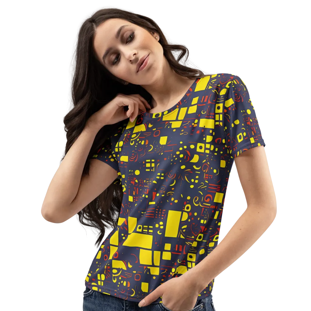 Indigo Voltage on Women's Crew Neck T-Shirt — Left Front