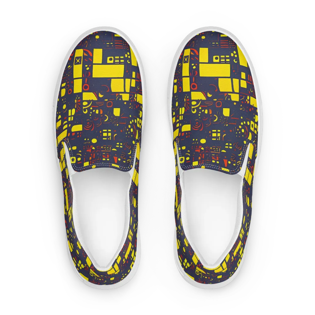 Indigo Voltage on Men's Slip-On Canvas Shoes — Front