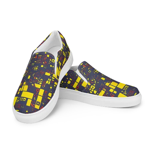 Indigo Voltage on a Men's Slip-On Canvas Shoes