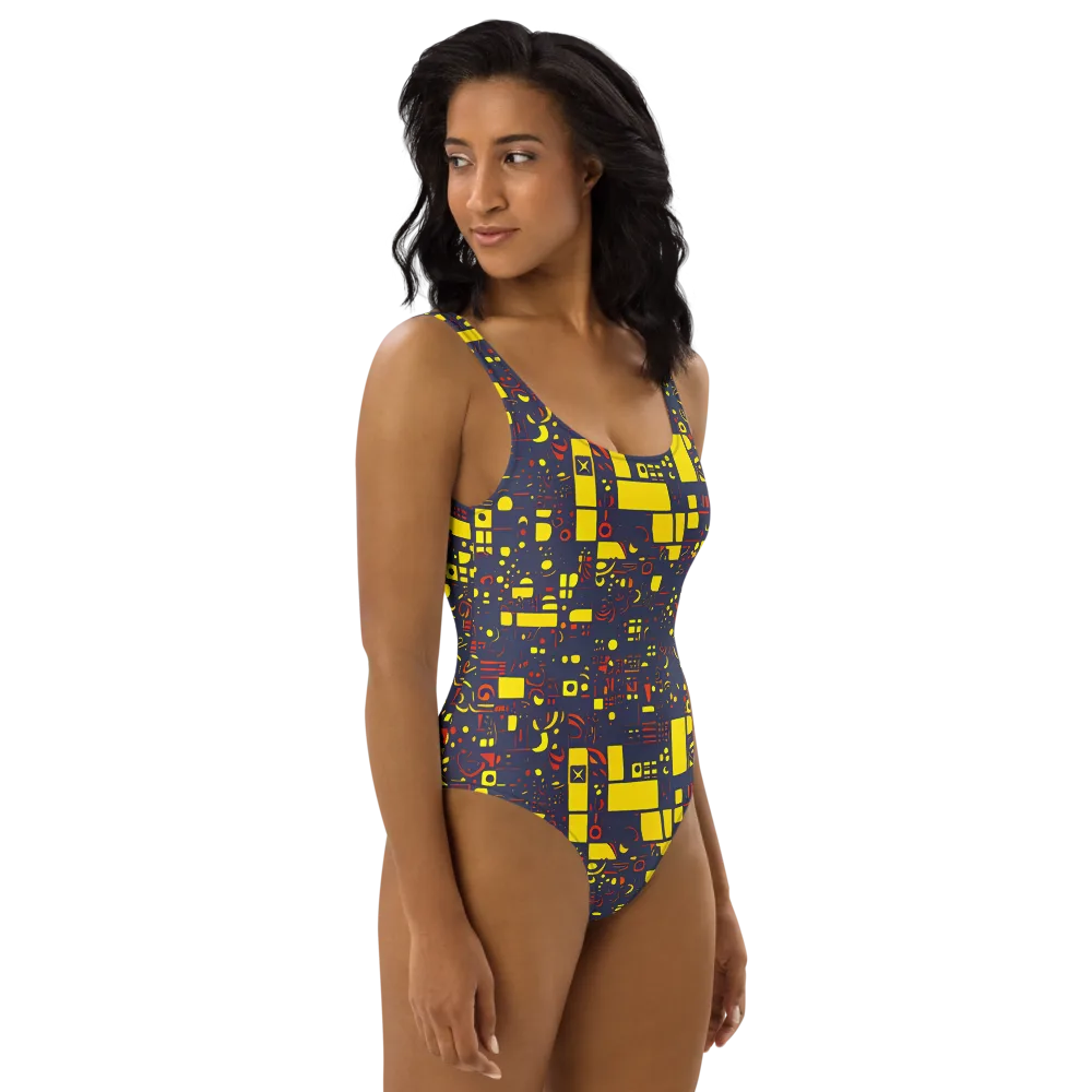 Indigo Voltage on One-Piece Swimsuit — Right