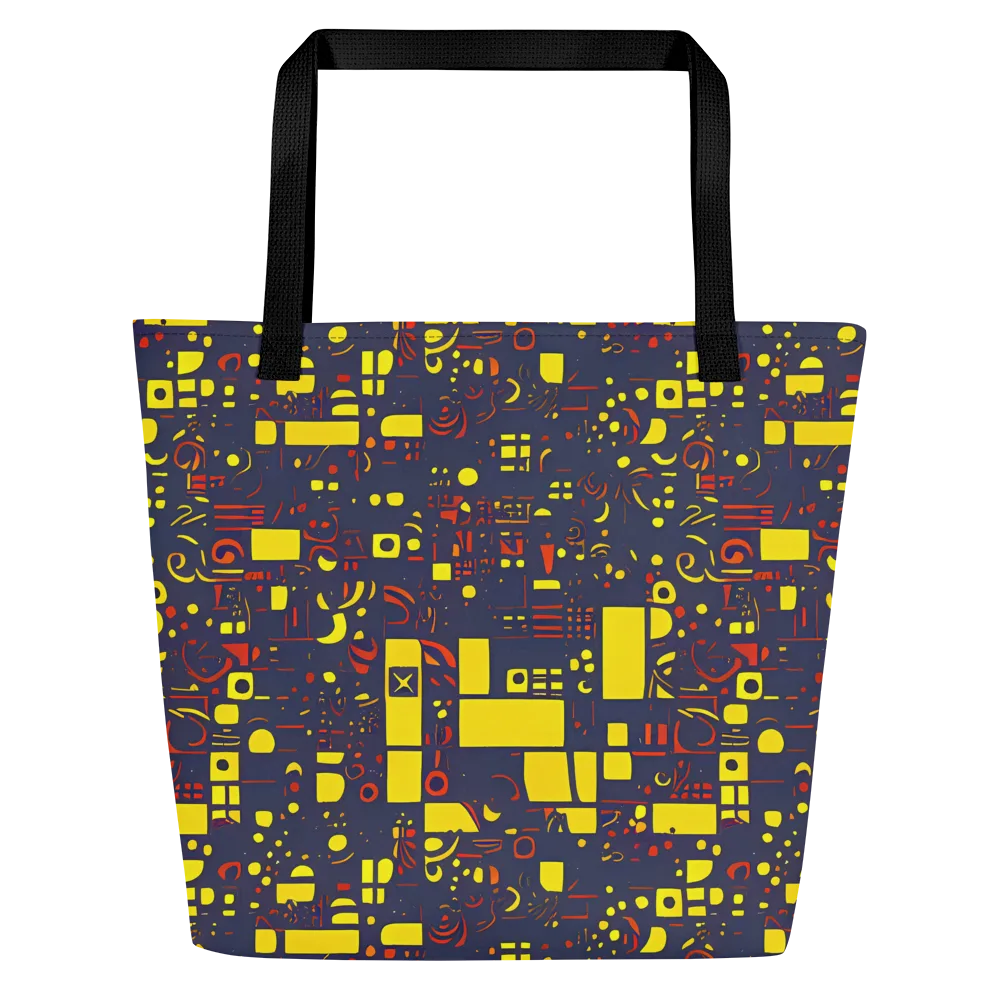 Indigo Voltage on Large Tote Bag W/ Pocket — Front