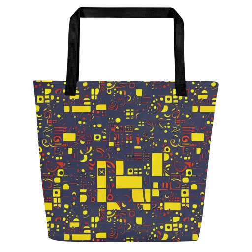 Indigo Voltage on a Large Tote Bag W/ Pocket